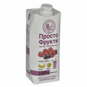 4820016253056 — Сок "Просто фрукты" Лесные ягоды+банан+яблоко т/п 0.33л