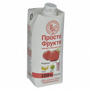 4820016253070 — Сок "Просто фрукты" Клубника+банан+яблоко т/п 0.33л