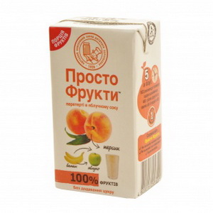 4820016253100 — Сок "Просто фрукты" Персик+банан+яблоко т/п 0.125л