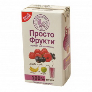 4820016253117 — Сок "Просто фрукты" Лесные ягоды+банан+яблоко 0.125 л. т/п