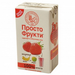 4820016253124 — Сок "Просто фрукты" Клубника+банан+яблоко 0.125 л. т/п