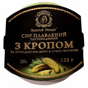 4820017926645 — Сыр плавленый "Золотой резерв" пастоподобный Укроп+огурцы 60% 125г