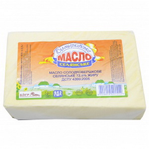 4820019491554 — Масло сливочное "Белоцерковское" Селянское 72.5% брик 450г