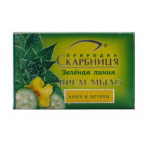 4820021761799 — Крем-мыло природна скарбниця алое и огурец 100г