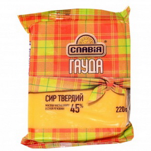 4820023263246 — Сыр "Славия" Гауда 45% кусок в/у 220г