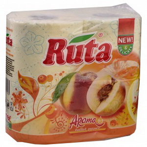 4820023740365 — Папір туалетний RUTA 100% Aroma 2шар. 4 шт/уп жовтий