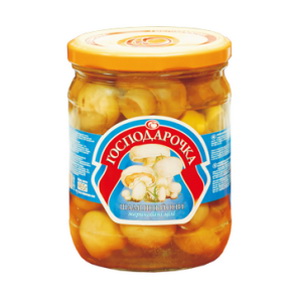 4820024794756 — Грибы "хозяюшка" шампиньоны марин.цили 465г