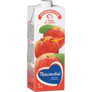 4820024796477 — Сок "Господарочка" Персик с мякотью т/п клапан 1л
