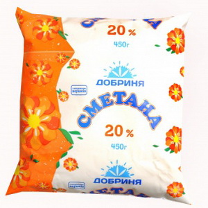 4820040746944 — Сметана 20% 450 г. пл."Добриня"