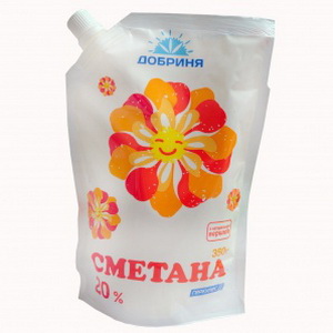 4820040746951 — "добрыня" сметана 20% 350 г. дп
