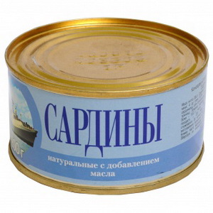 4820041200223 — Сардины "Интерфлот" натуральные с добавлением масла 200г