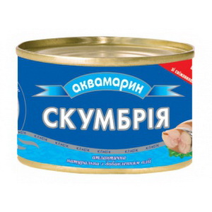 4820046380203 — Скумбрия "Аквамарин" натуральная с добавлением масла 240г