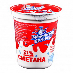 4820052210631 — Сметана "Молочный доктор" 21% (стакан) 400г