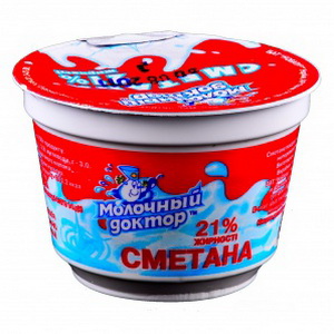 4820052210648 — Сметана "Молочный доктор" 21% (стакан) 200г