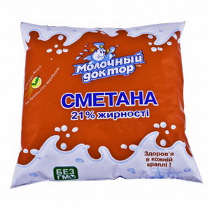 4820052210655 — Сметана "Молочный доктор" 21% пэт 450г