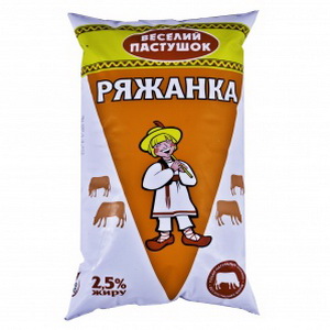 4820052661211 — Ряженка "Веселый пастушок" 2.5% п/э 970г