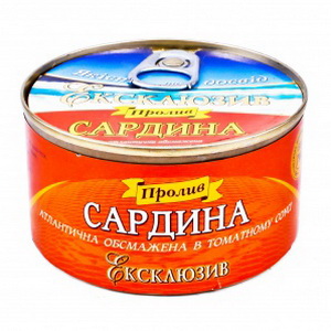 4820057302423 — Сардины "Пролив" Эксклюзив атлантические обжаренные в томатном соусе 240г
