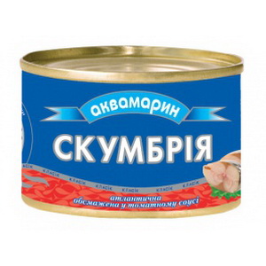 4820060370181 — Скумбрия "Аквамарин" в томатном соусе 240г