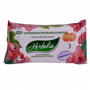 4820066200871 — Влажные салфетки "Herbalis" виноград