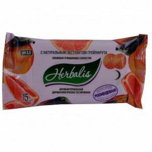 4820066200932 — Влажные салфетки "Herbalis" грейпфрукт
