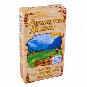 4820076520105 — Масло сливочное "Вершковая долина" Селянское 72.5% 200г