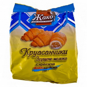 4820078261358 — Круассанчики "Жако" с начинкой Сгущеное молоко 180г