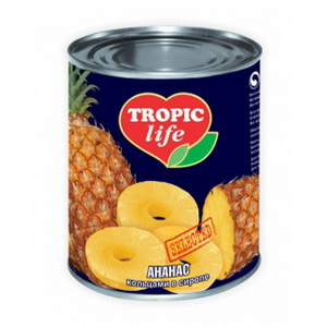 4820086920056 — Ананас "Tropic" кольца в сиропе 580г