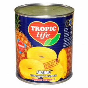 4820086920063 — Ананас "Tropic" кольца в сиропе ж/б 850г