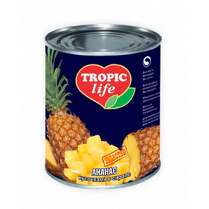 4820086920087 — Ананас "Tropic" кусочками в сиропе 580г