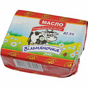 4820088070148 — Масло солодковершкове екстра 82, 5% ТМ Вільняночка 200 г