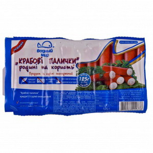 4820088411378 — Крабовые палочки "Водный Мир" Семье на пользу (охлажденные) 125г