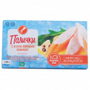 4820088411866 — Крабовые палочки "Водный мир" Копченый кальмар (охлажденные) 120г