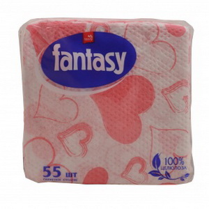 4820093250900 — Fantasy Серветки паперові столові 55 шт Білі