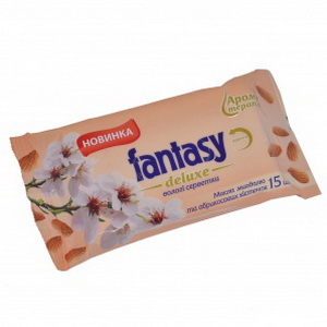4820093252515 — Салфетки влажные "Fantasy" Deluxe Миндаль 15шт