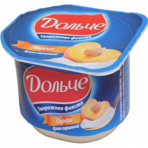 4820096010471 — Творожок "Дольче" персик 4%