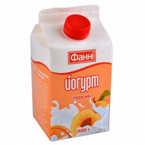 4820096019573 — Йогурт "Фанни" 1% с крышкой Персик 500г