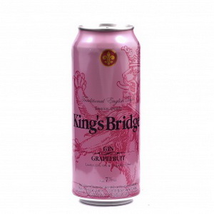 4820097890362 - Напій сл-алк Kings Bridge Джин з грейпфрутовим соком 7% 0,5л ж/б