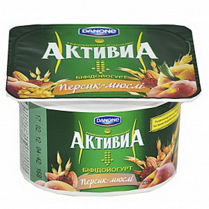 4820109921947 — Йогурт "Активиа" персик-мюсли