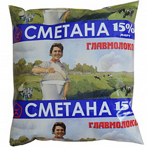 4820139772571 — Сметана главмолоко 15% 400 г. (пл)