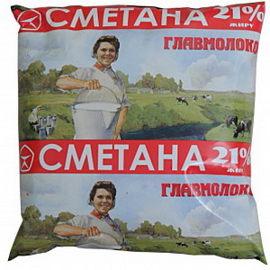4820139772588 — Сметана главмолоко 21% 400 г. (пл)