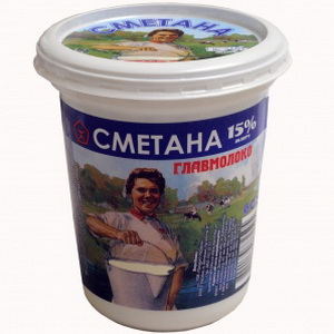 4820139772595 — Сметана главмолоко 15% 380г(ст)