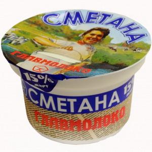 4820139772618 — Сметана главмолоко 15% 190г.(ст)