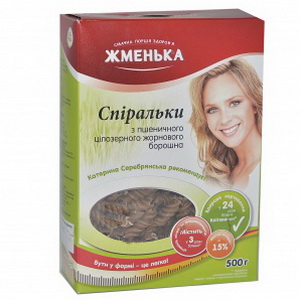 4820152180087 — Макаронные изделия "Жменька" Спиральки (из цельнозерновой пшеничной муки) 500гр