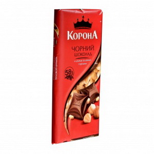 4823001400688 — Шоколад "Корона" черный с целым орехом 100г