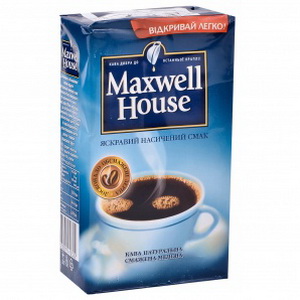 4823001412322 - Кофе натуральный жареный "Maxwell House" Молотый, 250 г. (в/у)