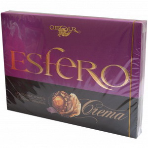 4823012216902 — Конфеты "ESFERO" Crema с цельным фундуком в молочном шоколаде 252 г