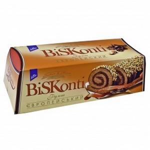 4823012232339 — Рулет "Конти" BisKonti Европейский Шоколад+орех 220г