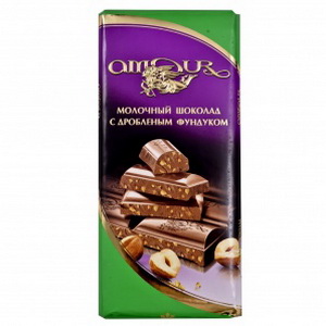 4823012232926 — Шоколад "Amour" (Амур) с дробленым фундуком, 100 г