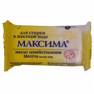 4823016300218 — Мыло хозяйственное "Максимка" Для стирки в жесткой воде, 72%, 140г