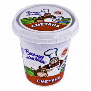 4823061310538 — Сметана веселый молочник 20% стак. 340г